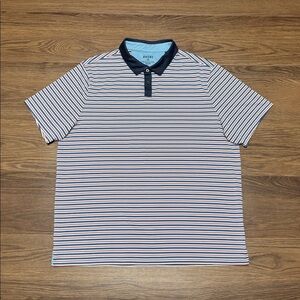 Rhône Performance Stripe Polo Navy Collar Athletic Luxury XXL